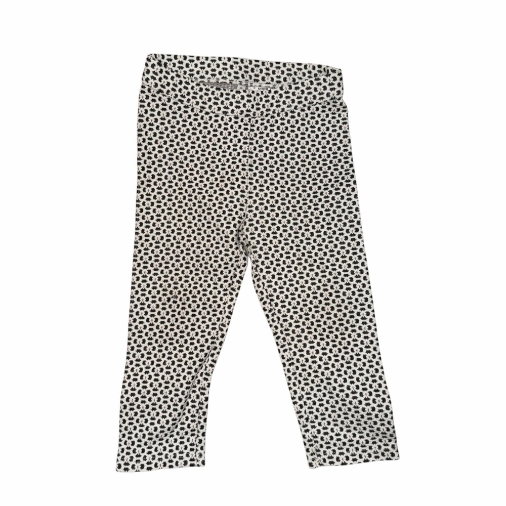 Janie and Jack Black & White Print Ponte Leggings - 12-18M